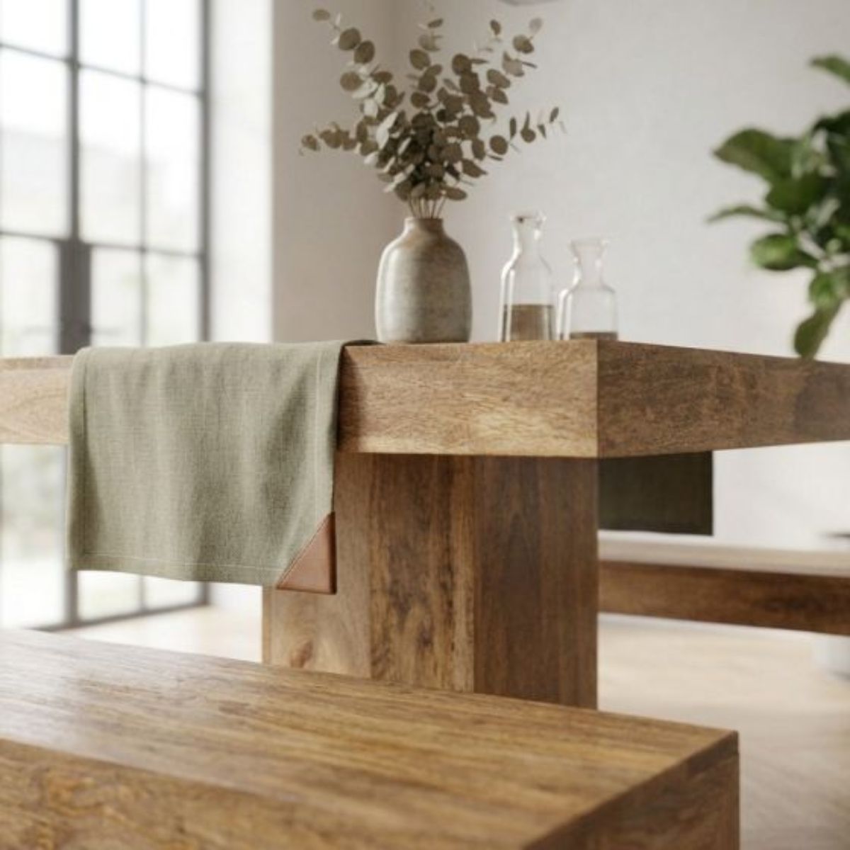 Trade Furniture 90cm Cube Dining Table & 2 90cm Benches