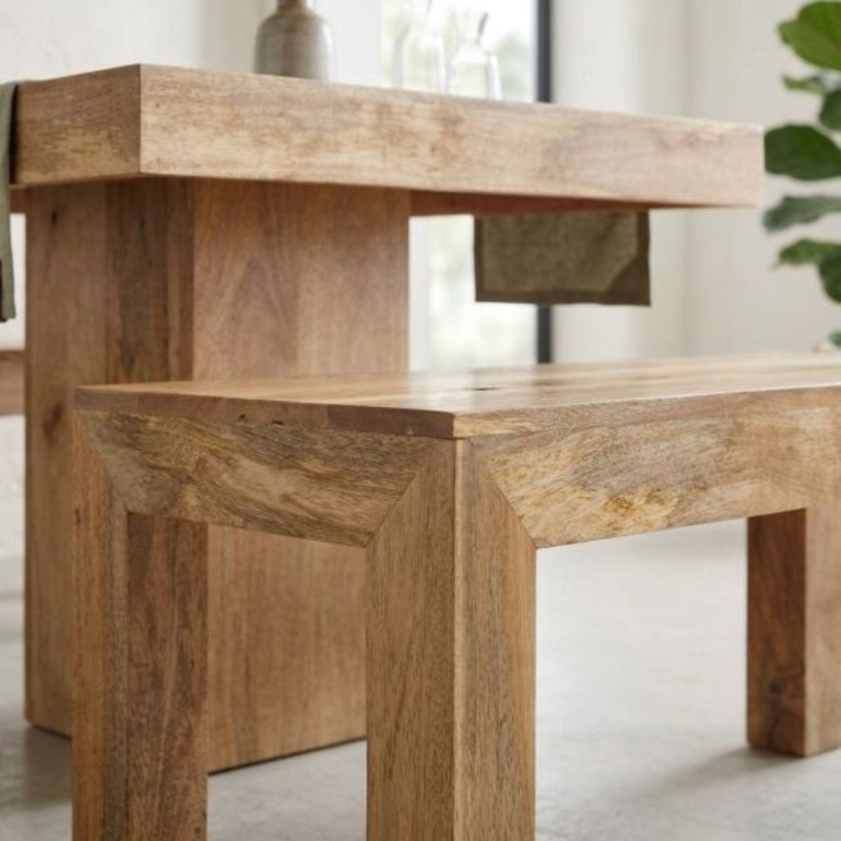 Trade Furniture 90cm Cube Dining Table & 2 90cm Benches