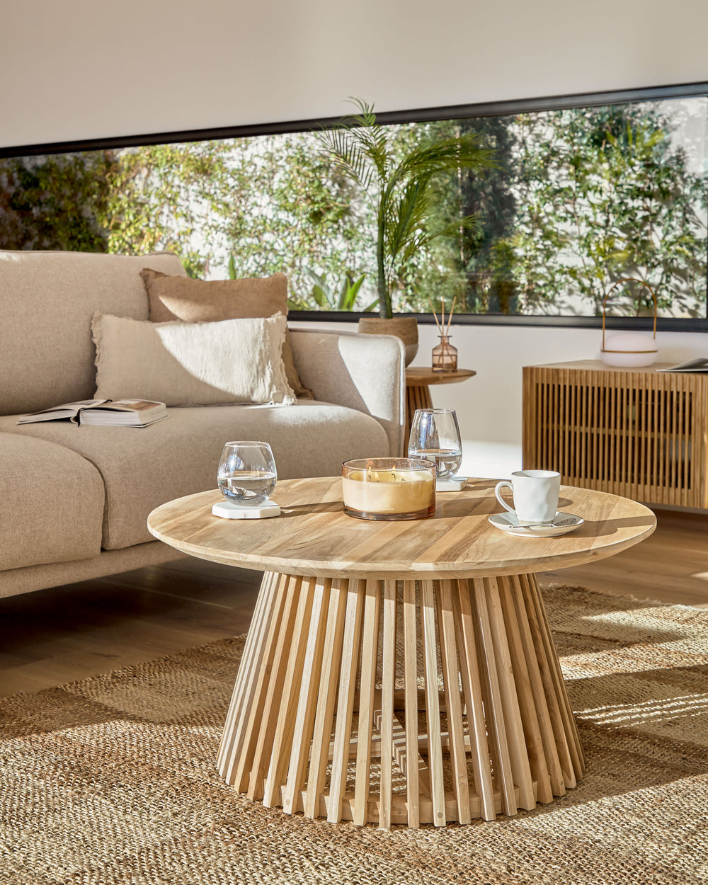 Jeanette Natural Coffee Table 80cm-Beaumonde
