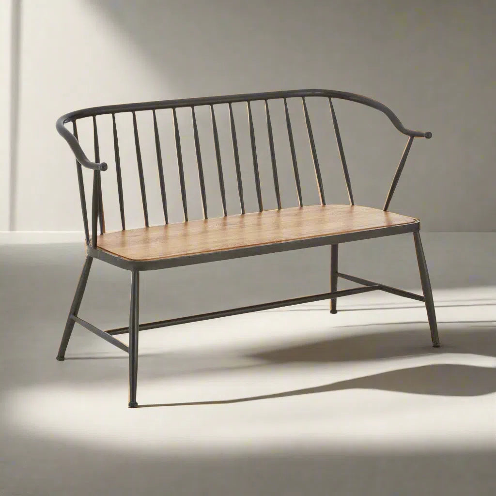 Beaumonde Home Foundry Industrial Bench Chair-Beaumonde