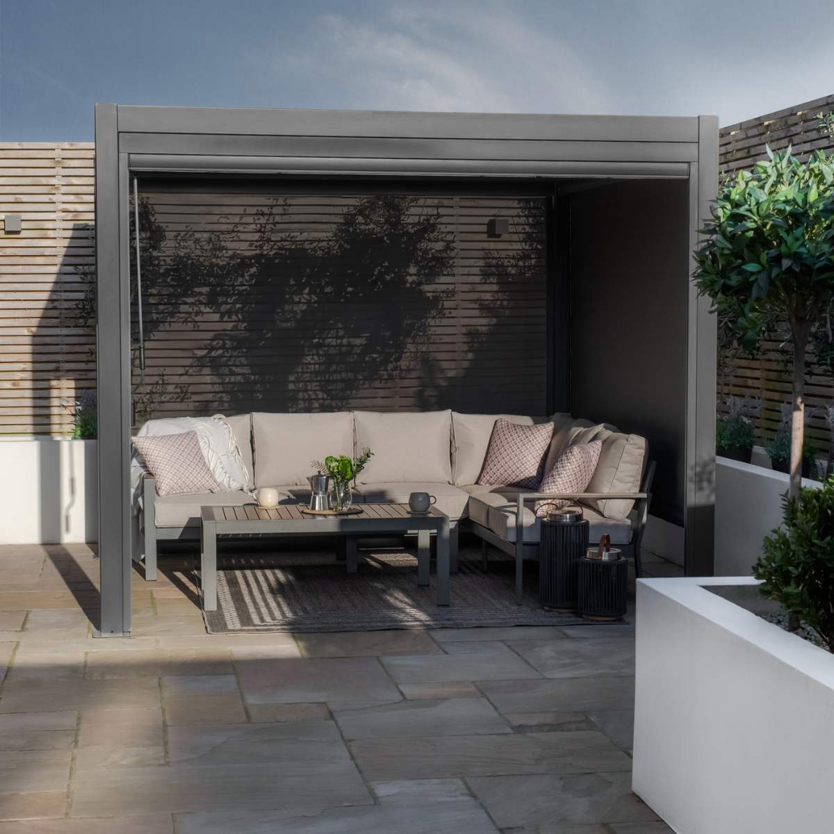 Maze - Como 3m x 3m Aluminium Metal Outdoor Garden