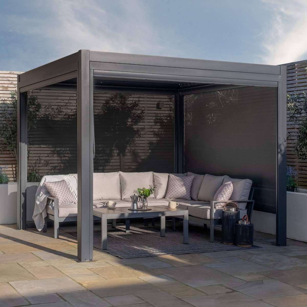Maze - Como 3m x 3m Aluminium Metal Outdoor Garden