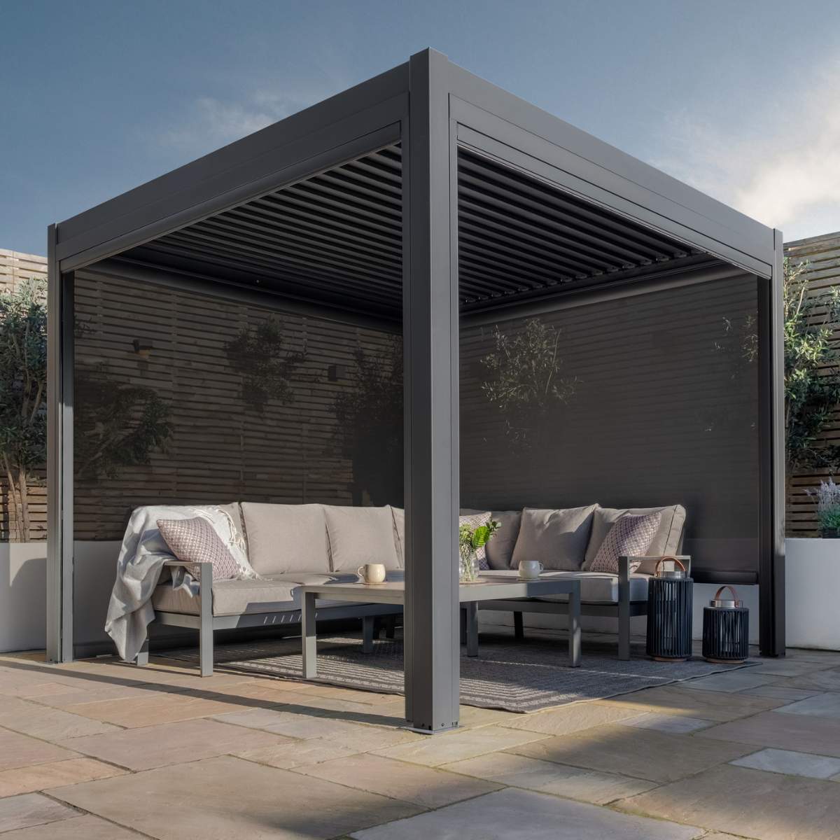 Maze - Como 3m x 3m Aluminium Metal Outdoor Garden