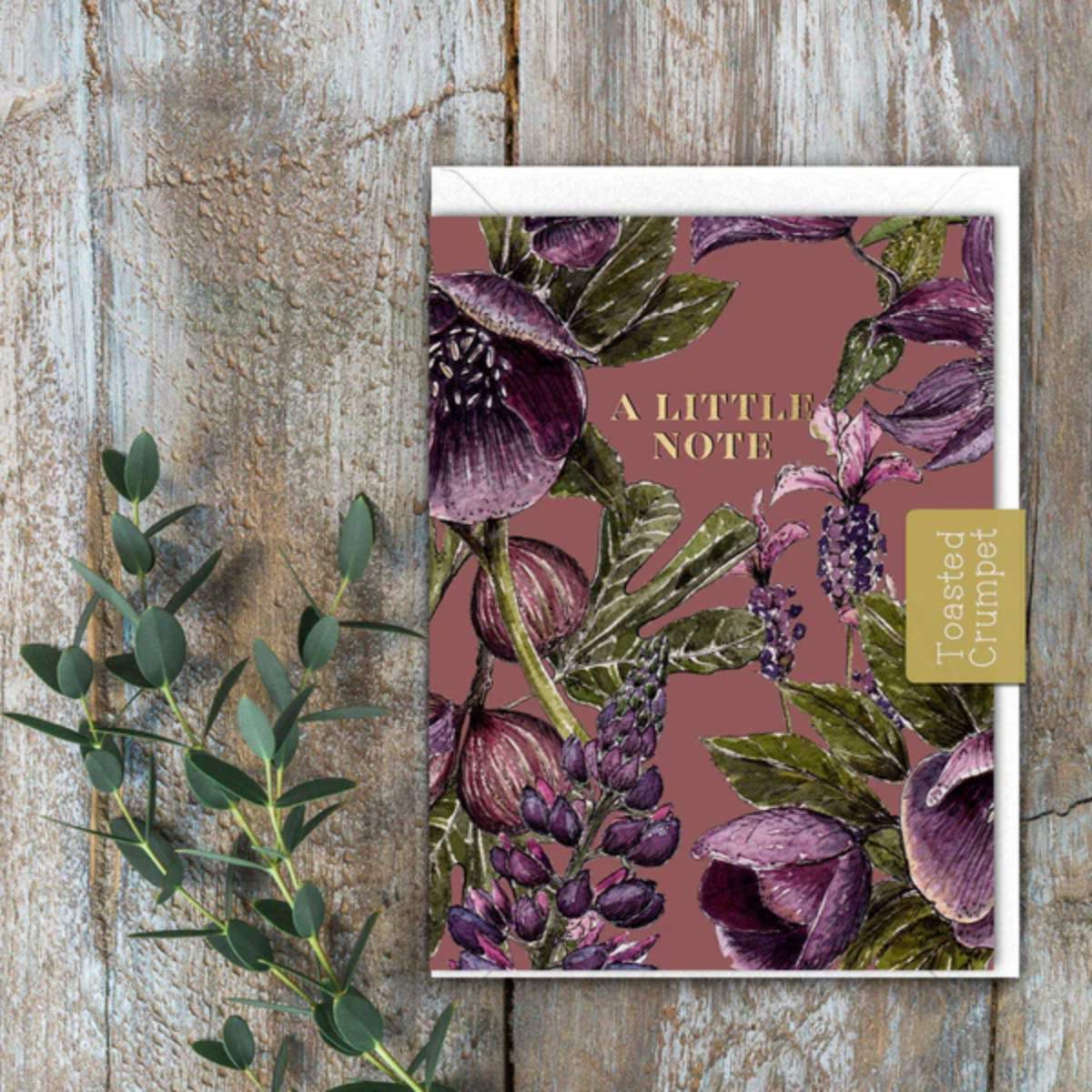 Toasted Crumpet A Little Note Mulberry Mauve Card