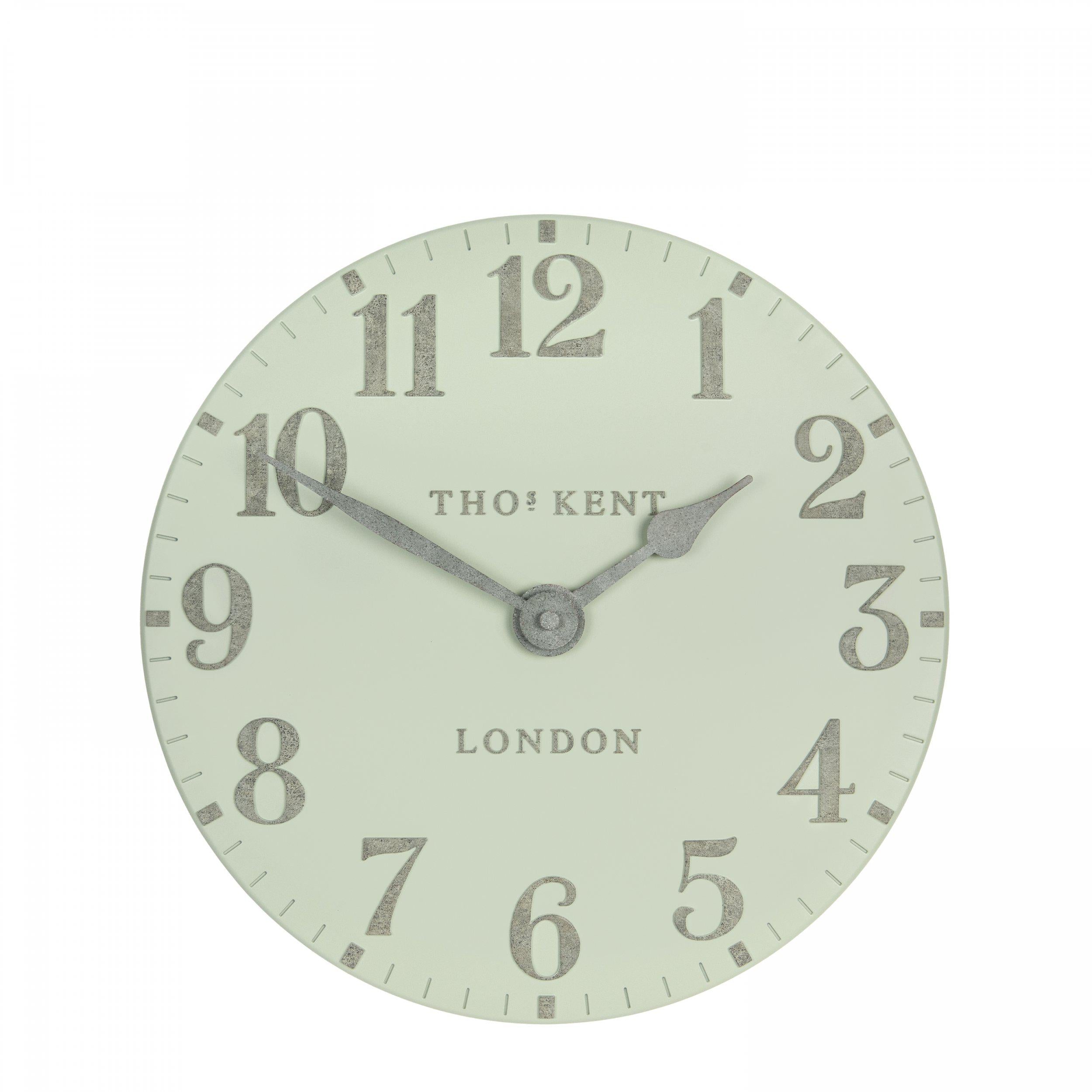 Thomas Kent 12'' Arabic Wall Clock Pearl Green-Beaumonde