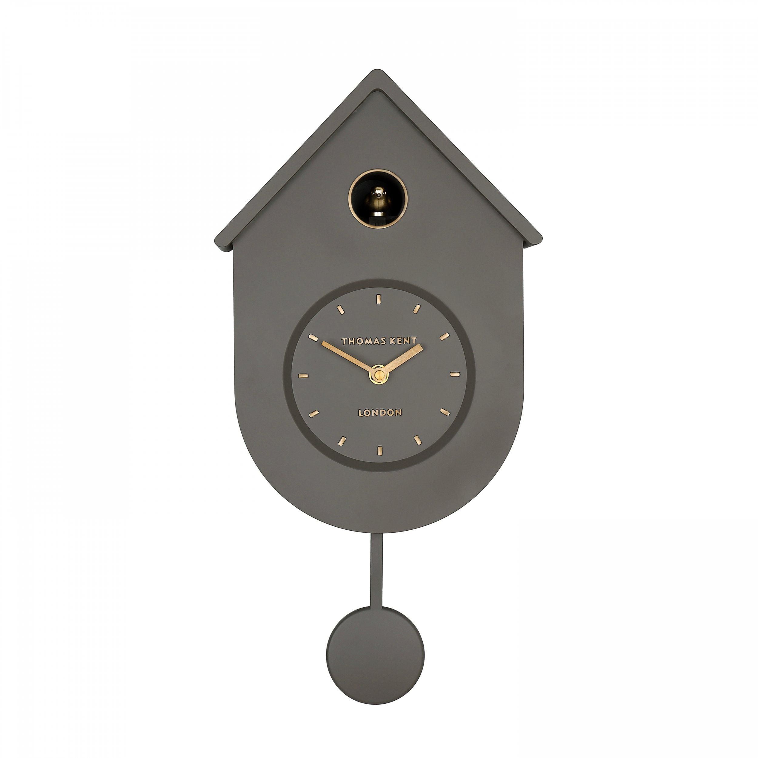 Thomas Kent Cuckoo Taupe Grey Wall Clock-Beaumonde