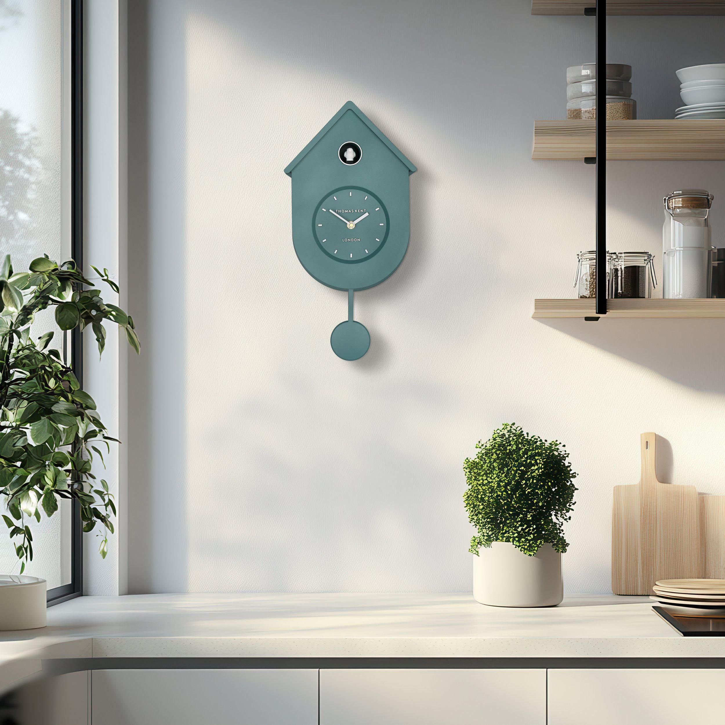 Thomas Kent Cuckoo Dark Aquamarine Wall Clock-Beaumonde
