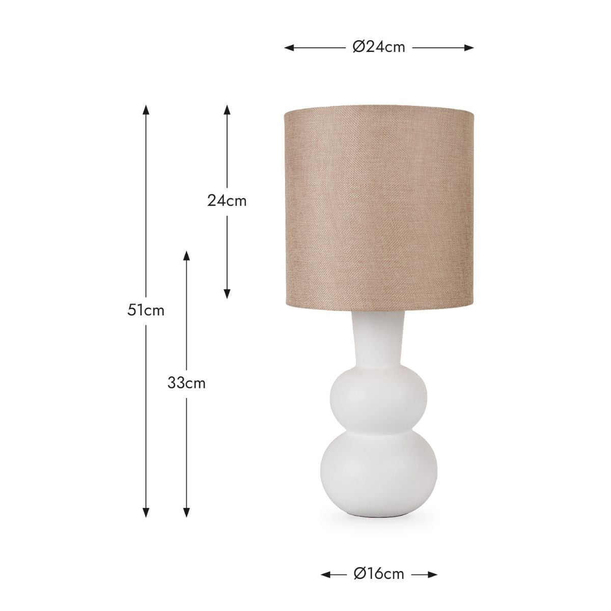 Pacific Lifestyle Aaliyah White Curved Bottle Ceramic Table Lamp