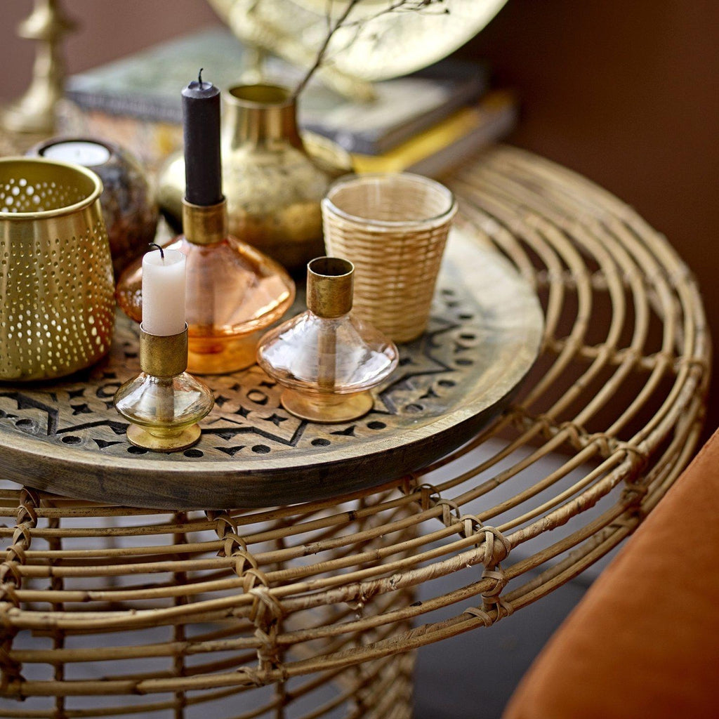 rattan coffee table round - 2