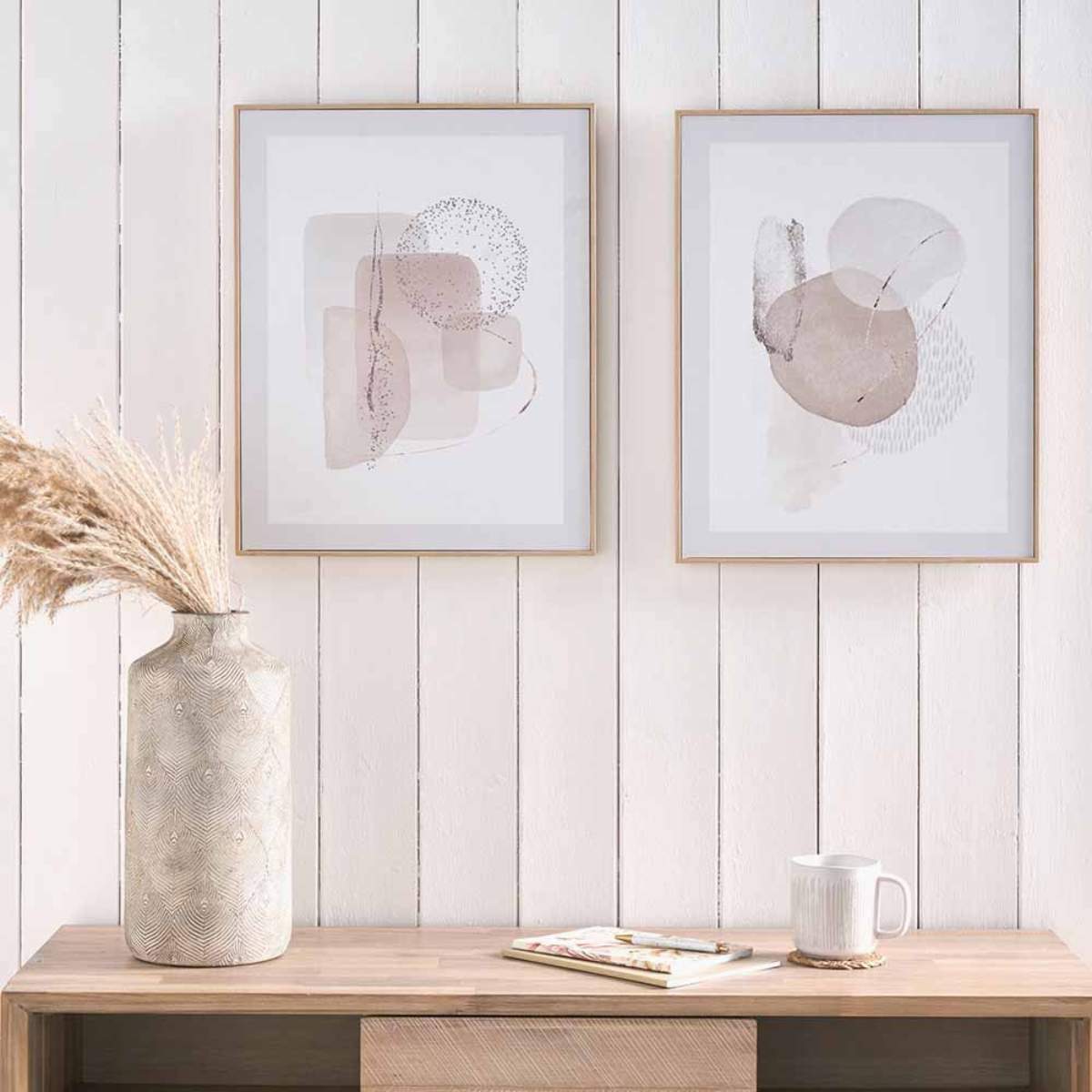 Pacific Lifestyle Abstract Canvases In Natural Pair