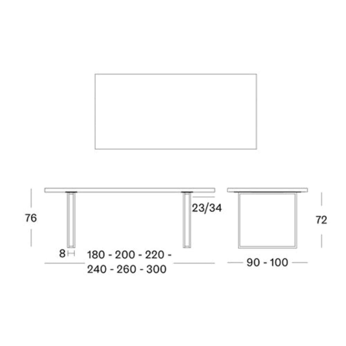 Vincent Shepherd Achille Dining Table Square Base 200 x 100 CM