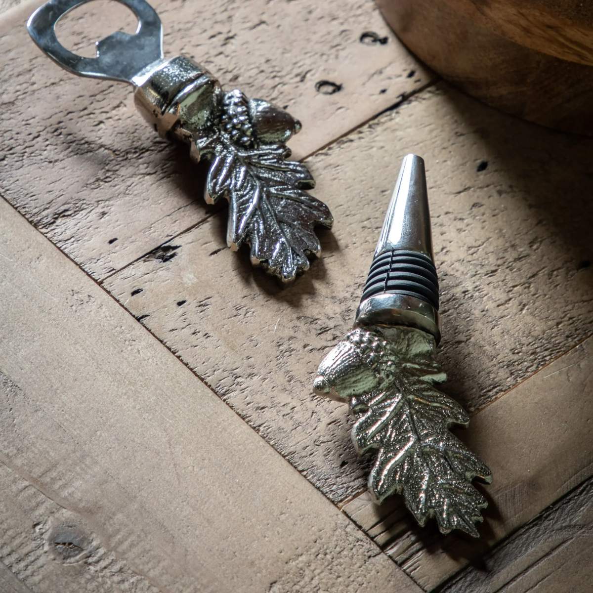 Gallery Direct Acorn Bottle Stopper Nickel Finish
