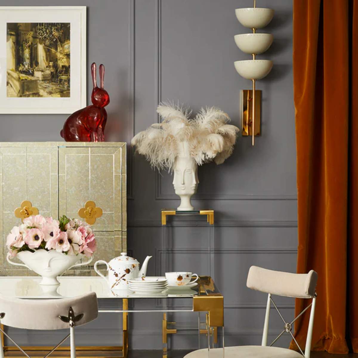 Jonathan Adler Acrylic Rabbit Objet