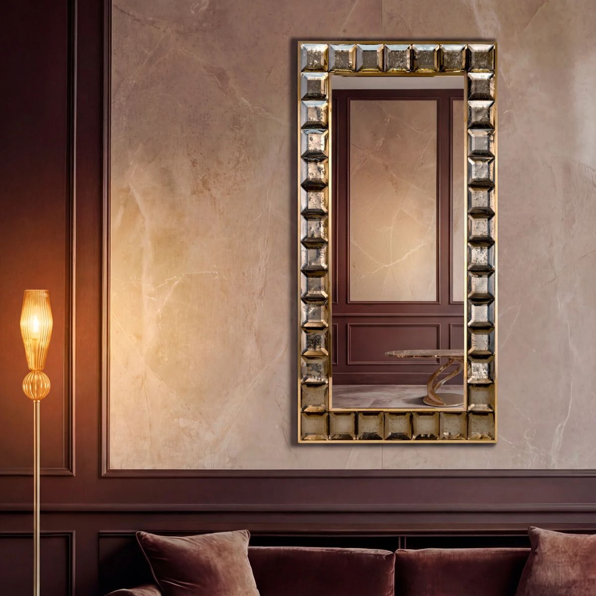 Villari Adamant Mirror - Tabacco