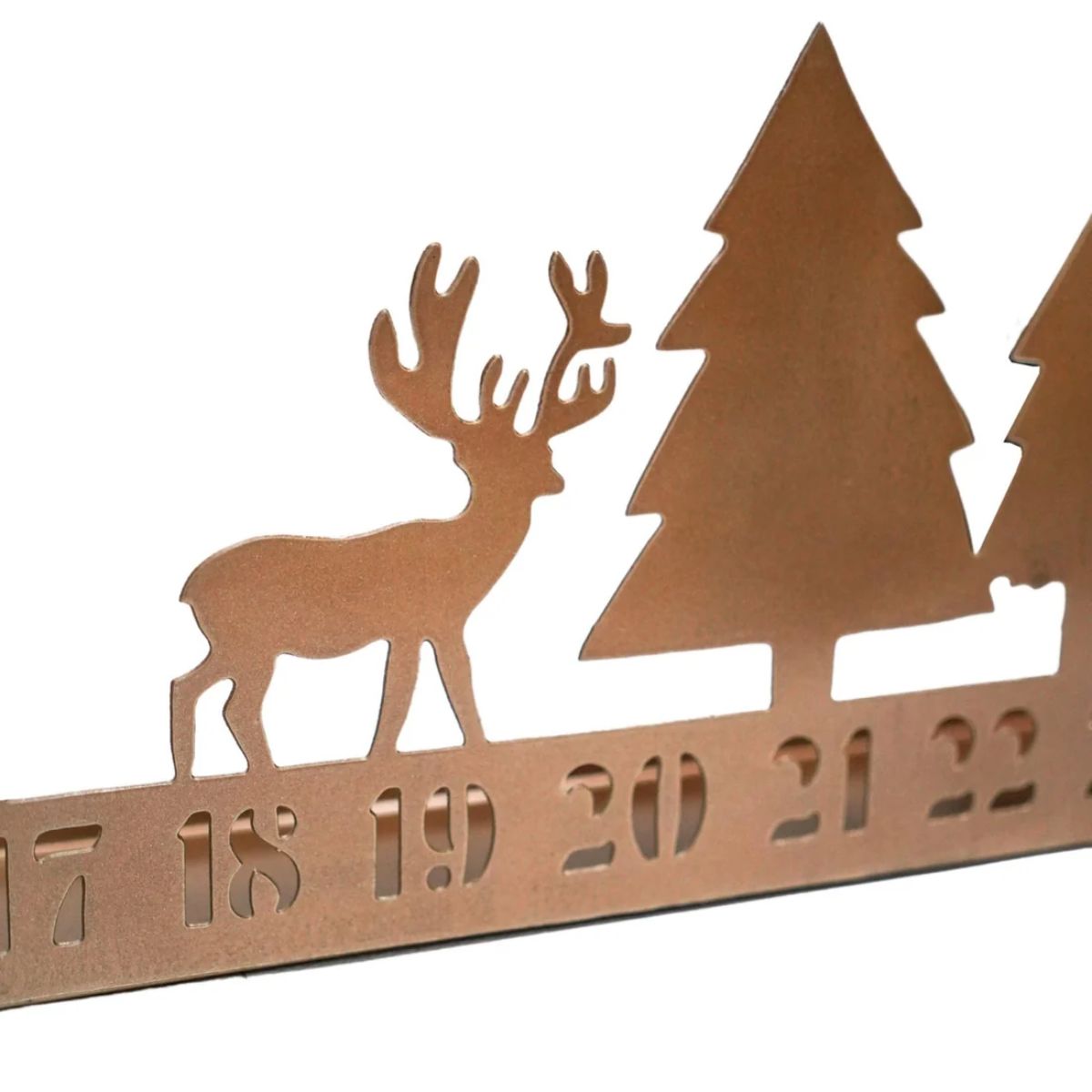 Ivyline Advent Forest Tealight Centrepiece Metal Copper H17Cm W70Cm D6Cm
