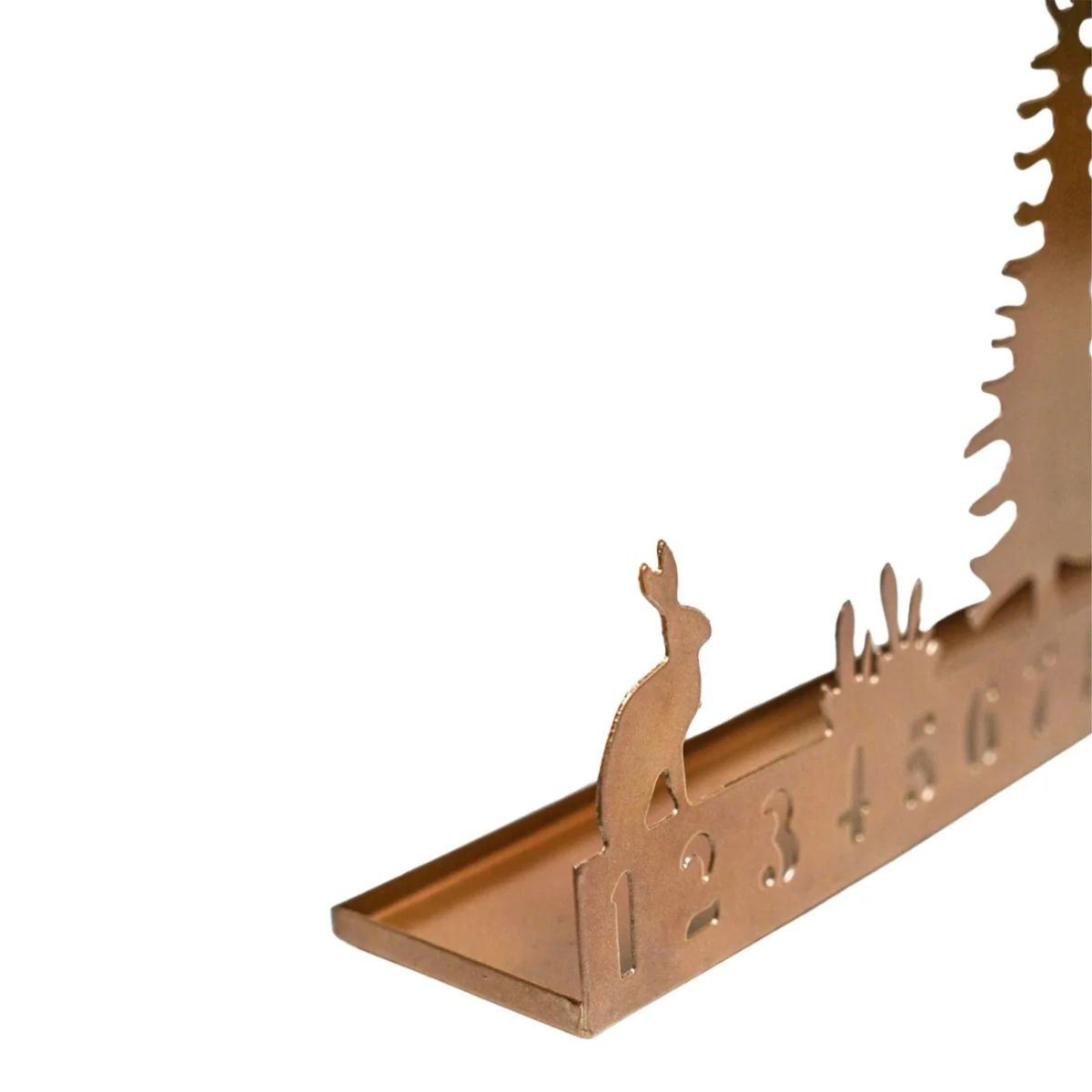 Ivyline Advent Forest Tealight Centrepiece Metal Copper H17Cm W70Cm D6Cm