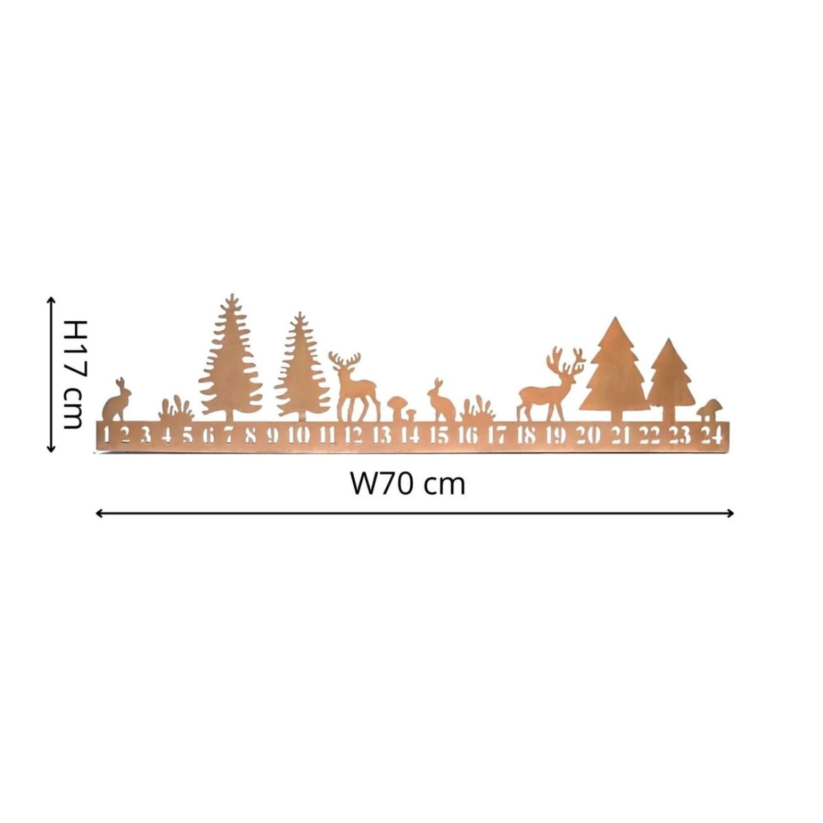 Ivyline Advent Forest Tealight Centrepiece Metal Copper H17Cm W70Cm D6Cm