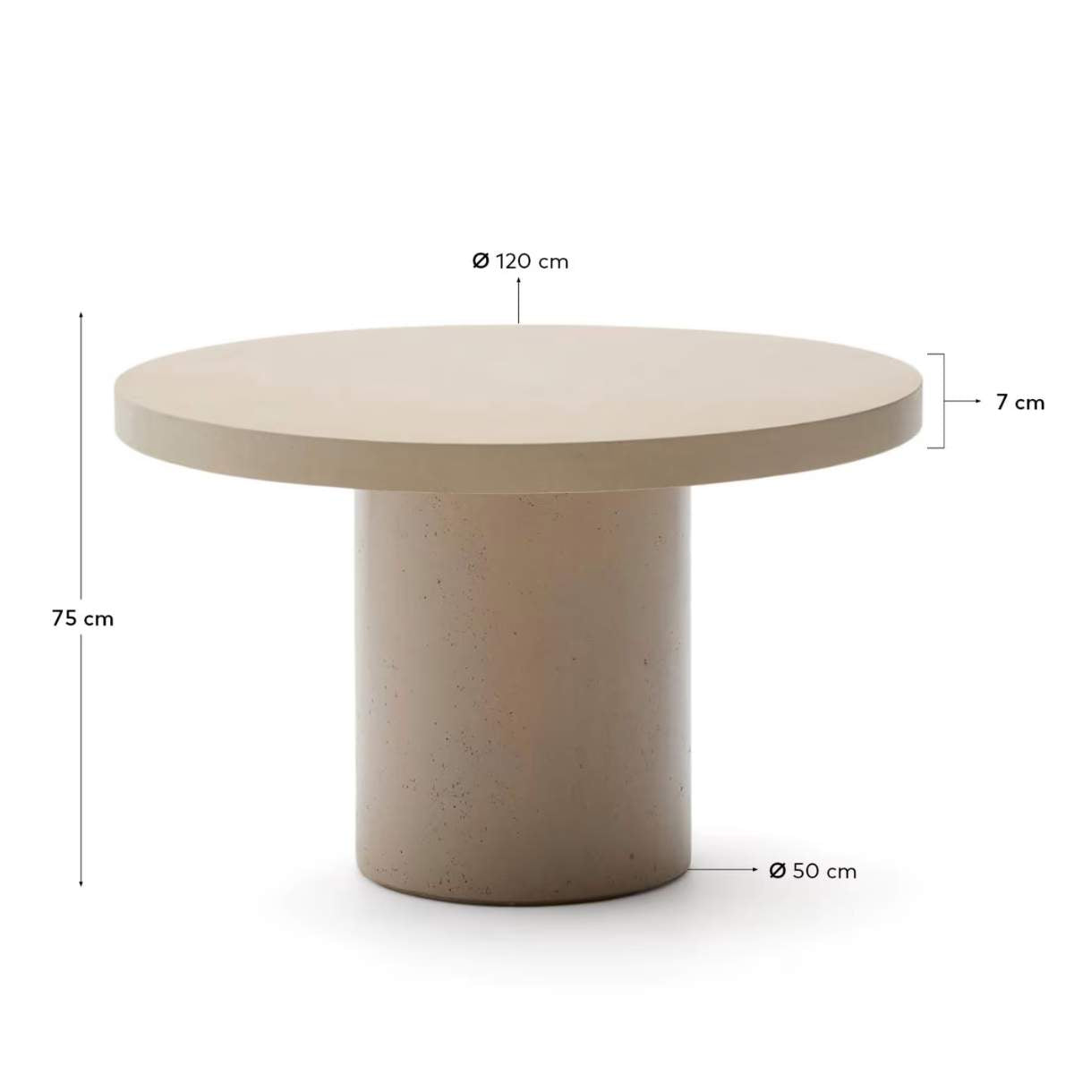 Kave Home Aiguablava terracotta cement round table Ø120cm