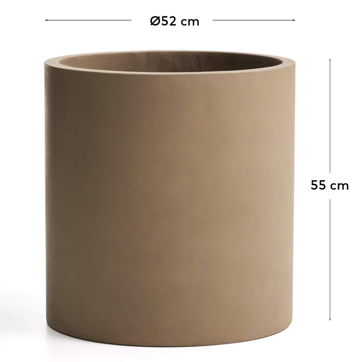 Kave Home Aiguablava brown cement planter Ø 52cm