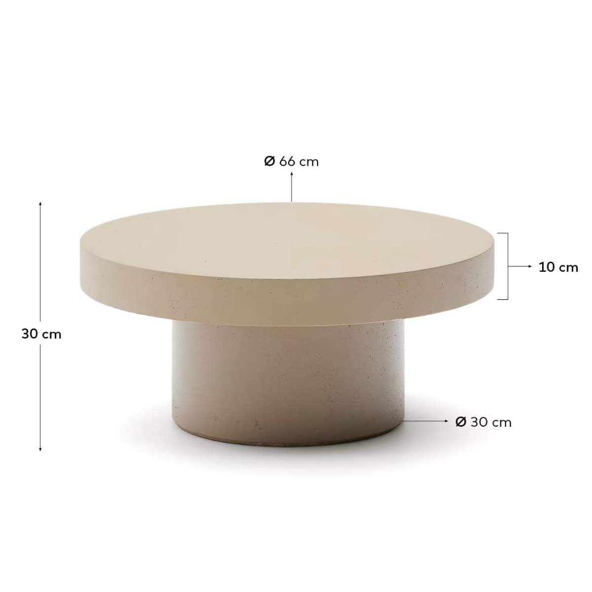Kave Home Aiguablava terracotta cement coffee table Ø66cm