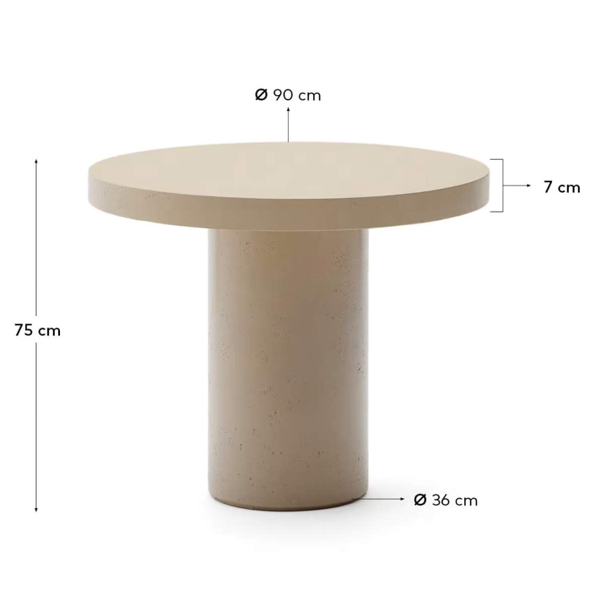 Kave Home Aiguablava terracotta cement round table Ø90cm