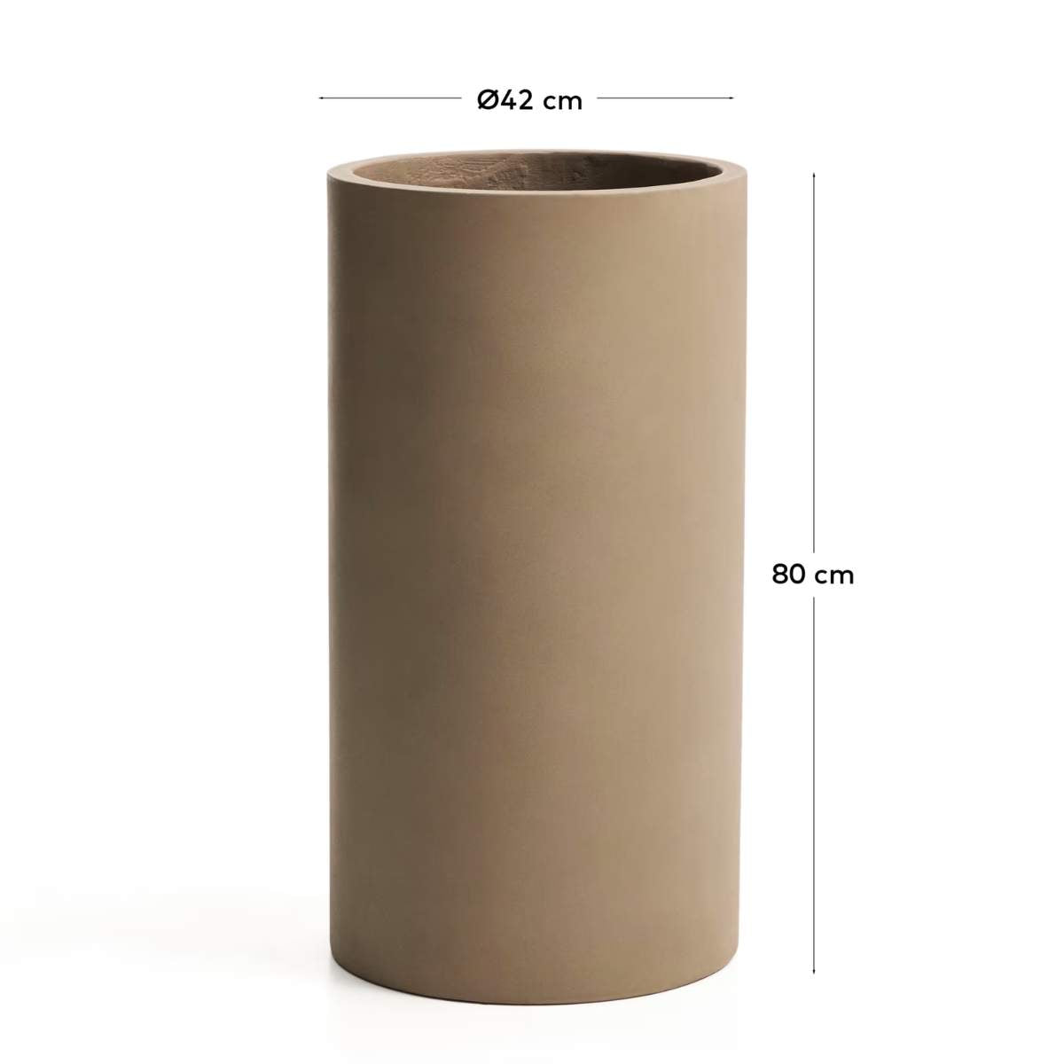 Kave Home Aiguablava brown cement planter Ø 42cm