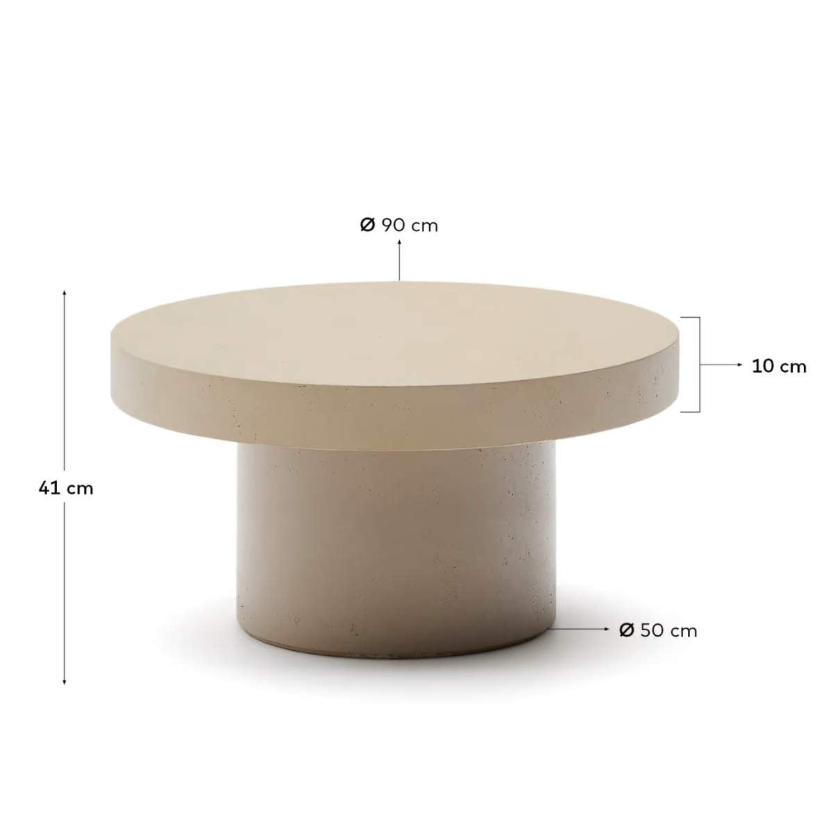 Kave Home Aiguablava terracotta cement coffee table Ø90cm
