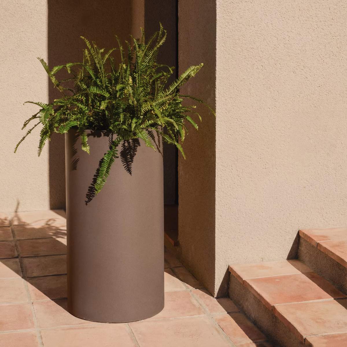 Kave Home Aiguablava brown cement planter Ø 42cm