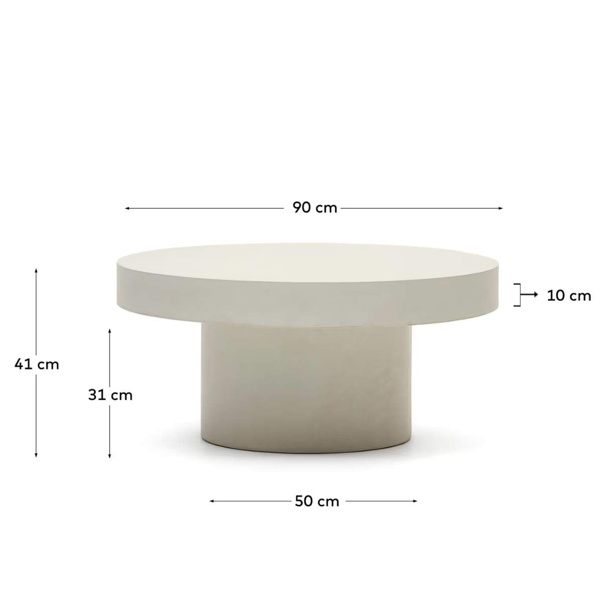 Kave Home Aiguablava terracotta cement coffee table Ø90cm