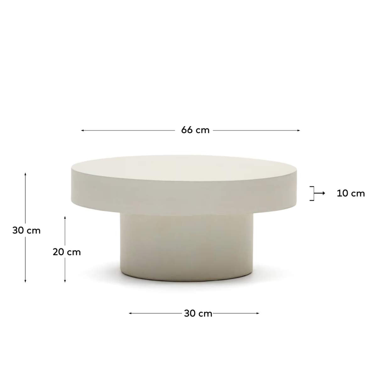 Kave Home Aiguablava terracotta cement coffee table Ø66cm