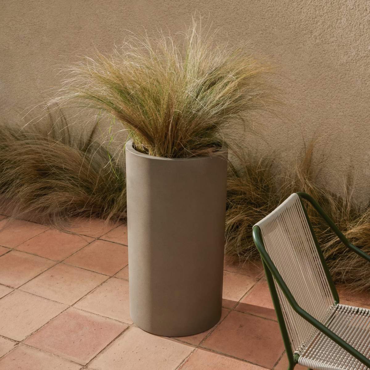 Kave Home Aiguablava brown cement planter Ø 42cm