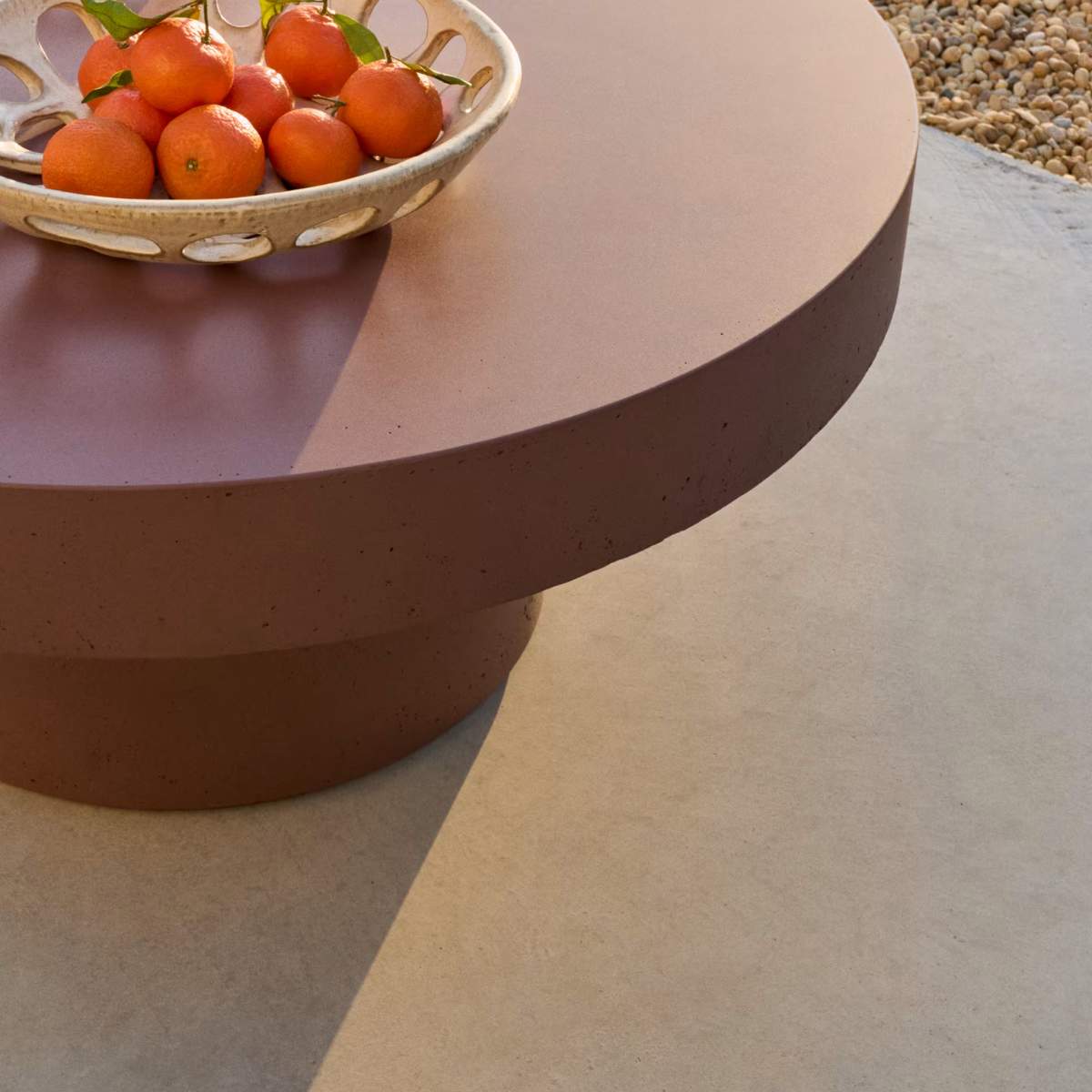 Kave Home Aiguablava terracotta cement coffee table Ø90cm