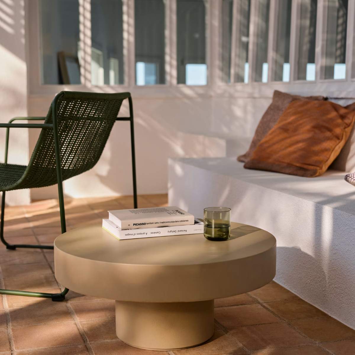 Kave Home Aiguablava terracotta cement coffee table Ø66cm