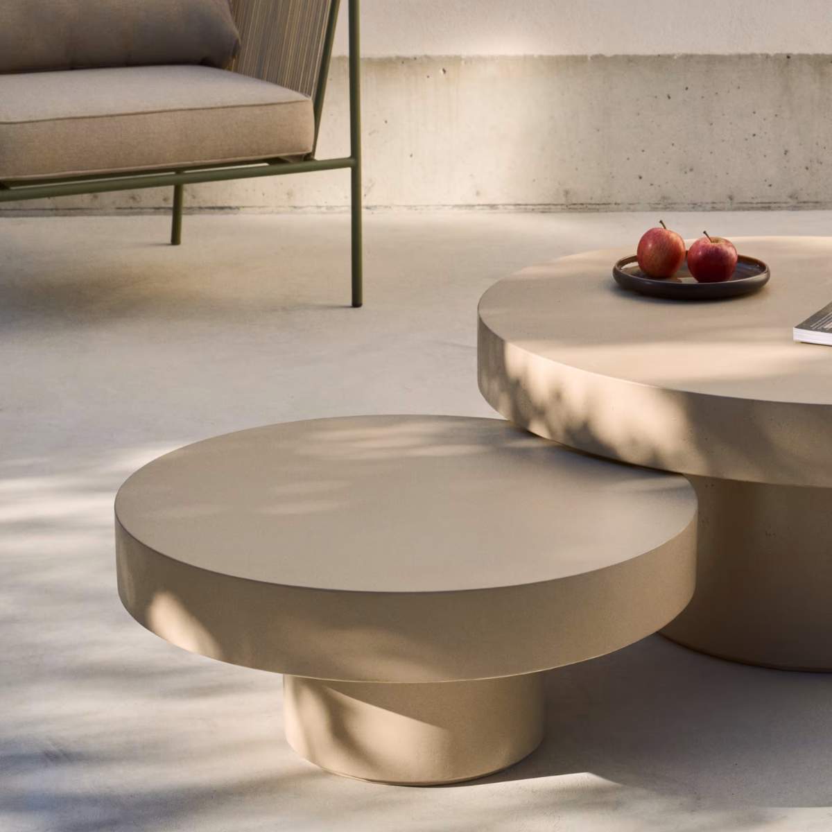 Kave Home Aiguablava terracotta cement coffee table Ø66cm