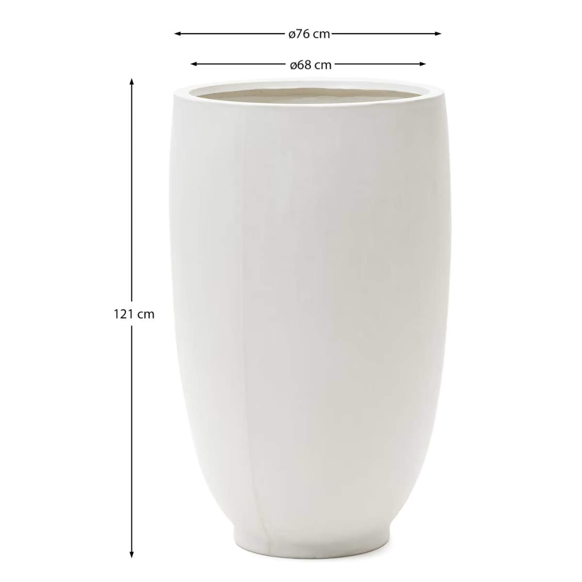 Kave Home Aiguablava White Cement Planter Ø 75 cm