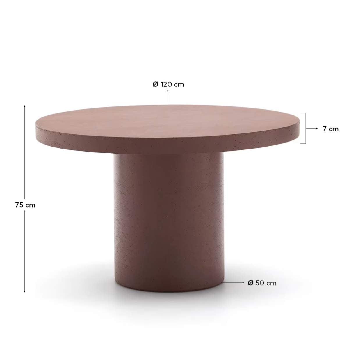 Kave Home Aiguablava terracotta cement round table Ø120cm
