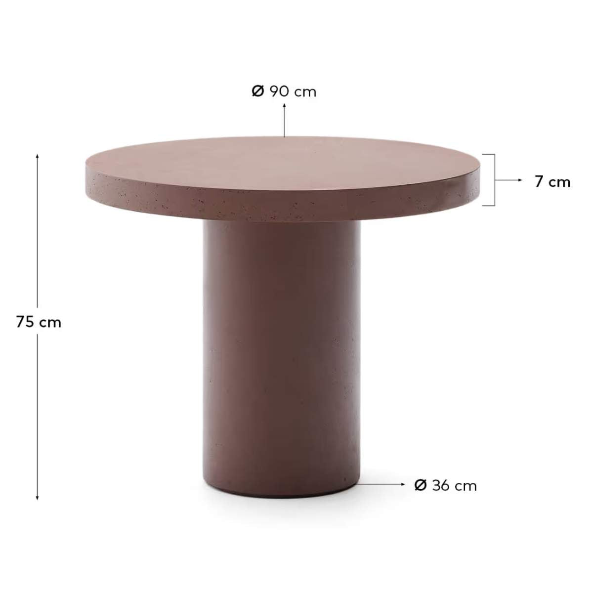 Kave Home Aiguablava terracotta cement round table Ø90cm