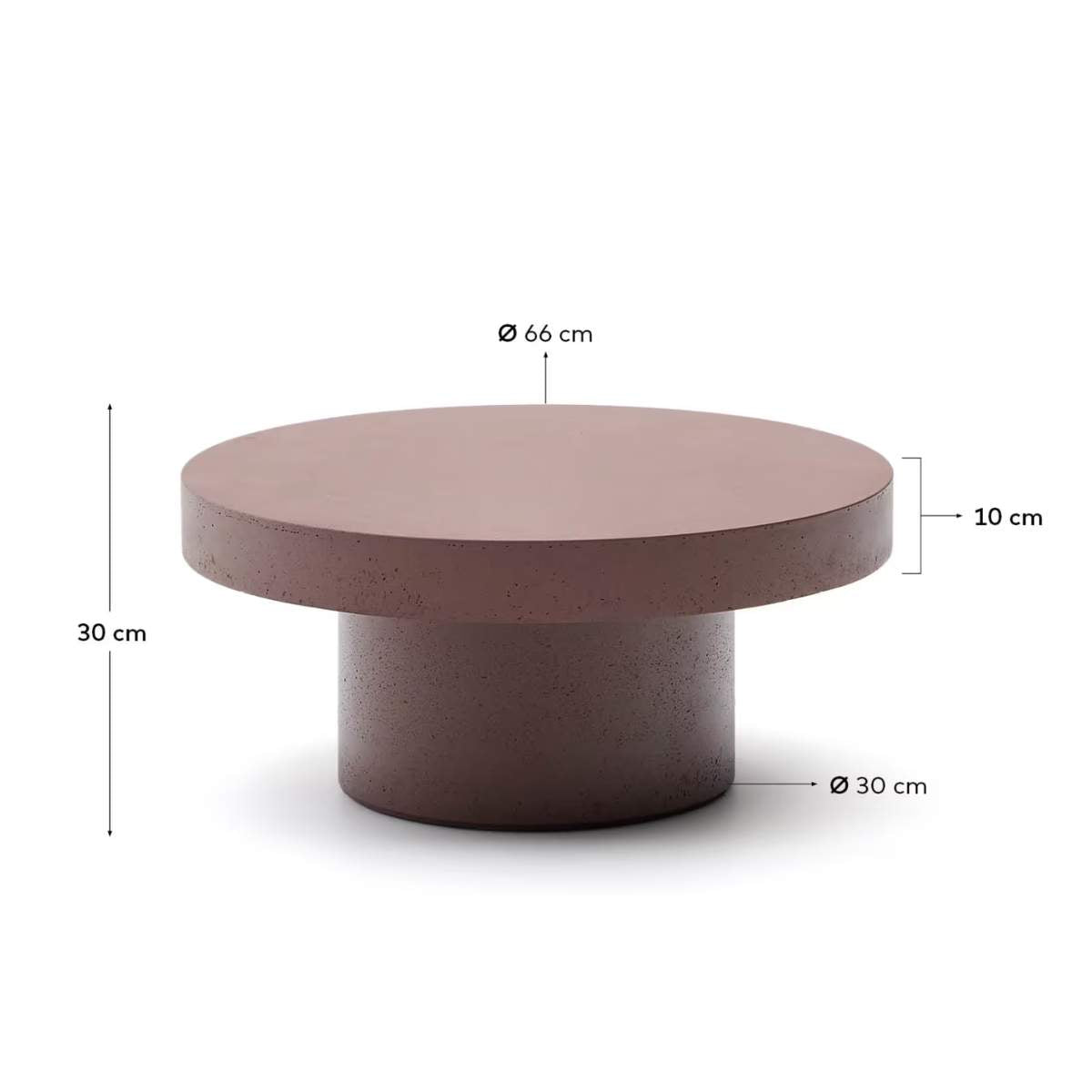 Kave Home Aiguablava terracotta cement coffee table Ø66cm