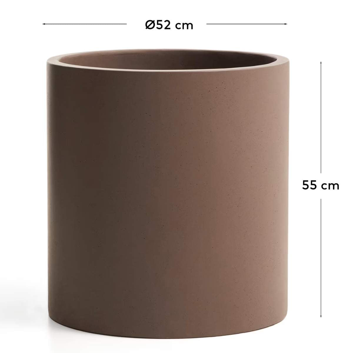 Kave Home Aiguablava brown cement planter Ø 52cm