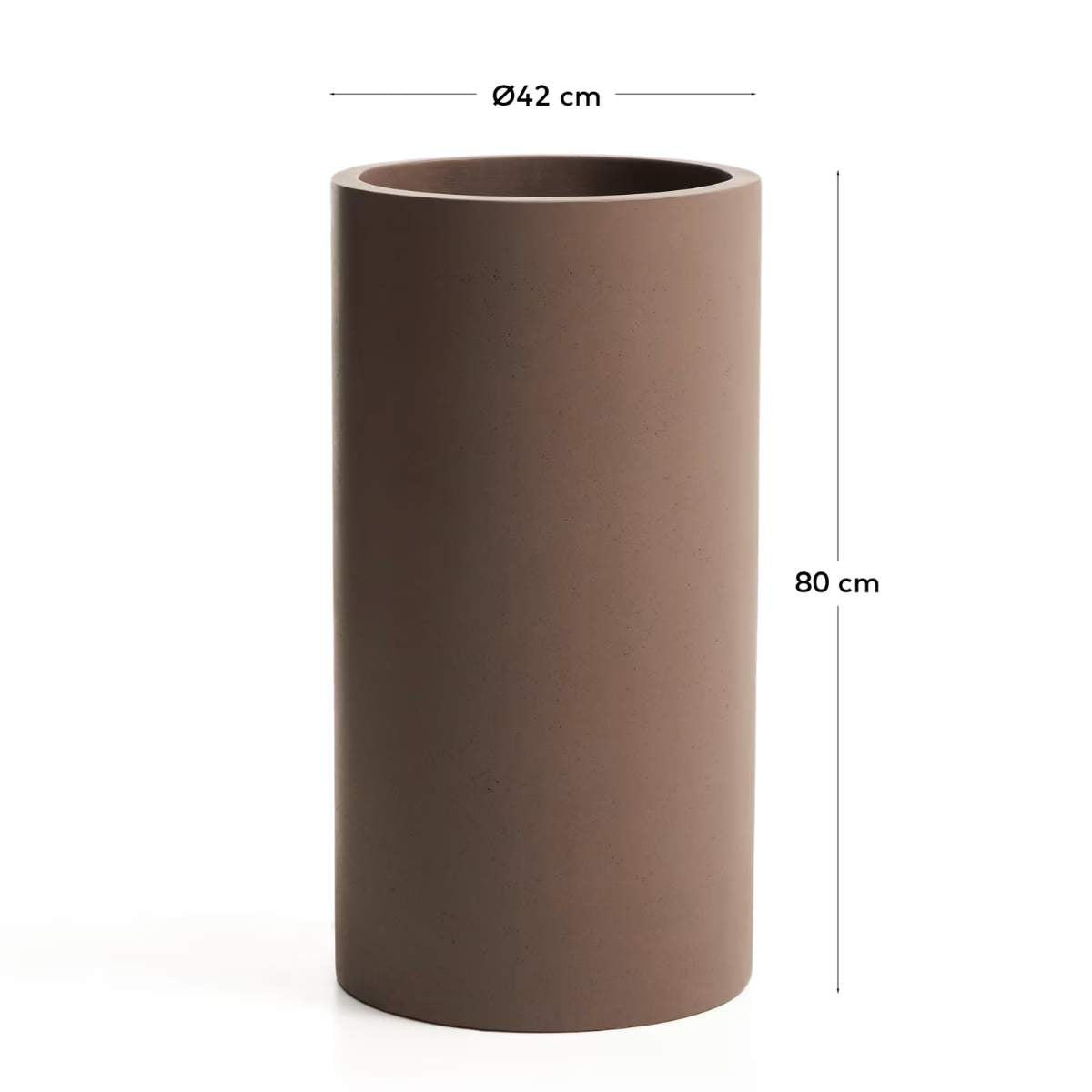 Kave Home Aiguablava brown cement planter Ø 42cm