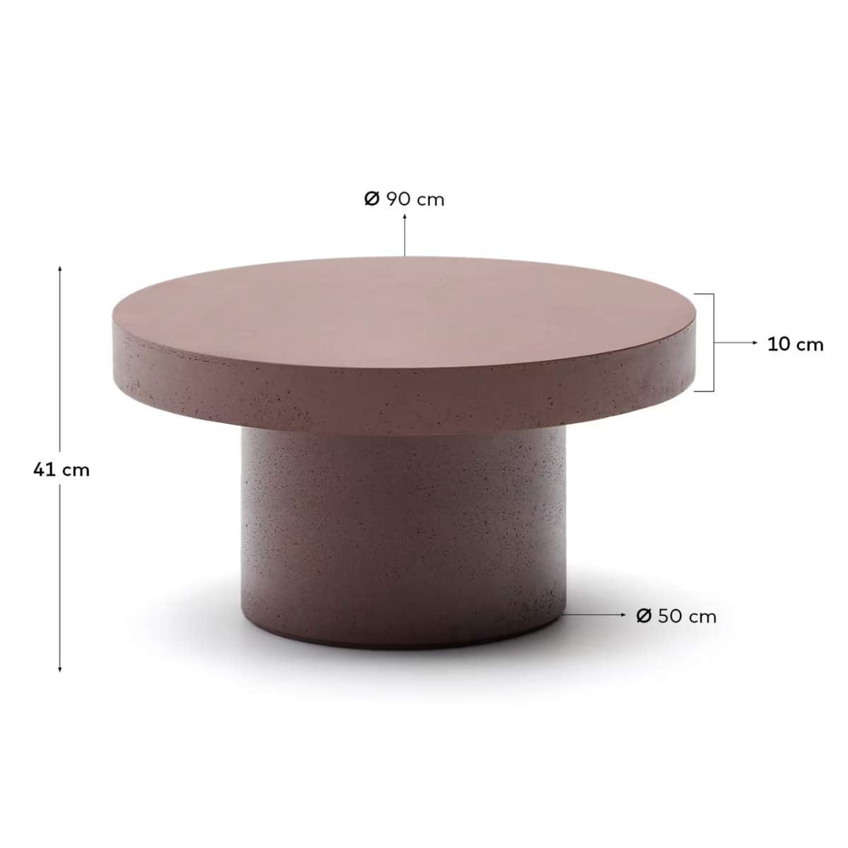 Kave Home Aiguablava terracotta cement coffee table Ø90cm