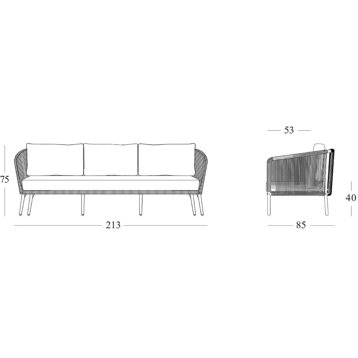 Vincent Shepherd Akari 3-Seater Outdoor Lounge Sofa