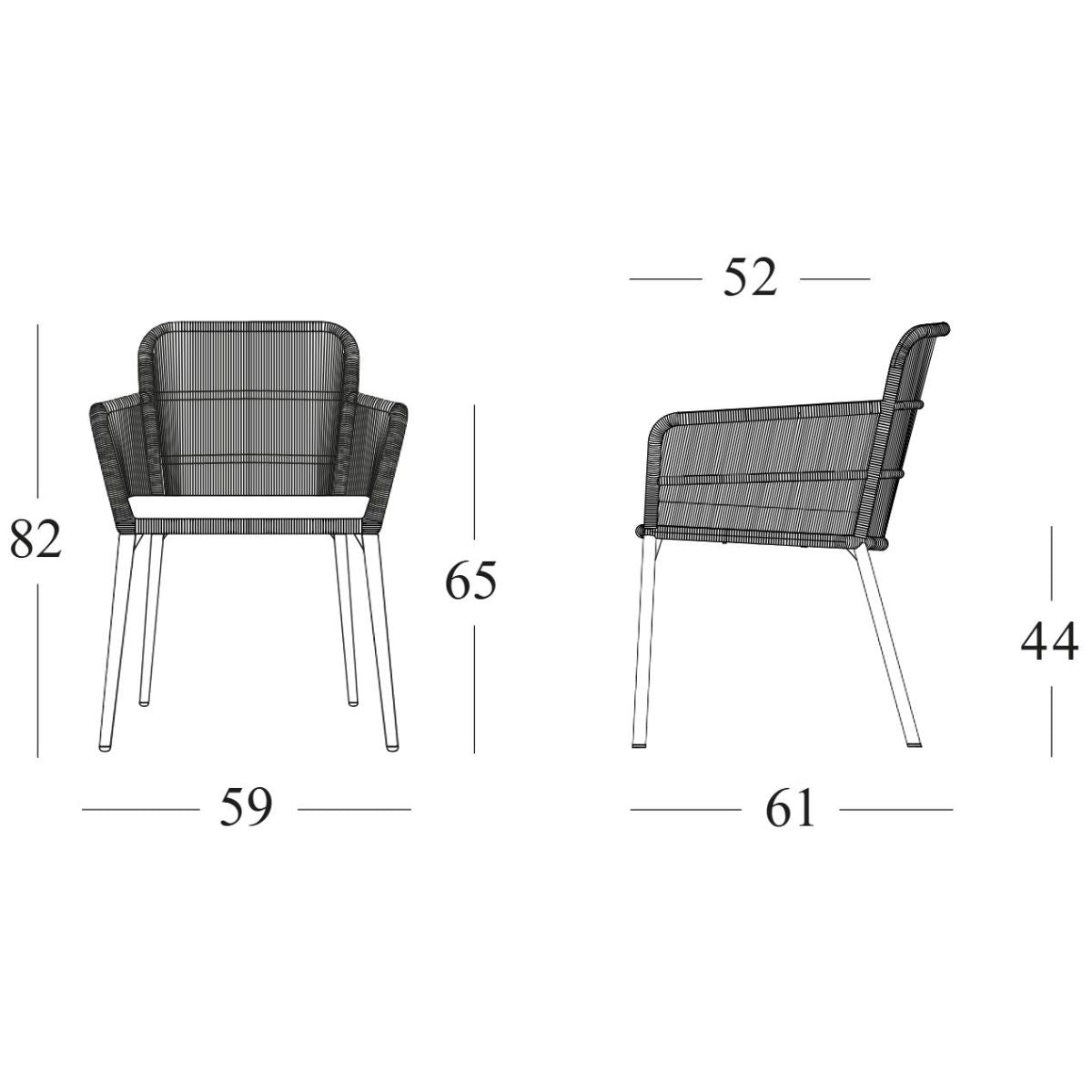 Vincent Shepherd Akari Dining Chair with Almond Seat Cushion