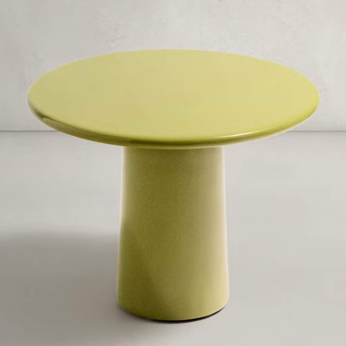 Kave Home Albanella coffee table in cement with glossy green finish Ø65cm