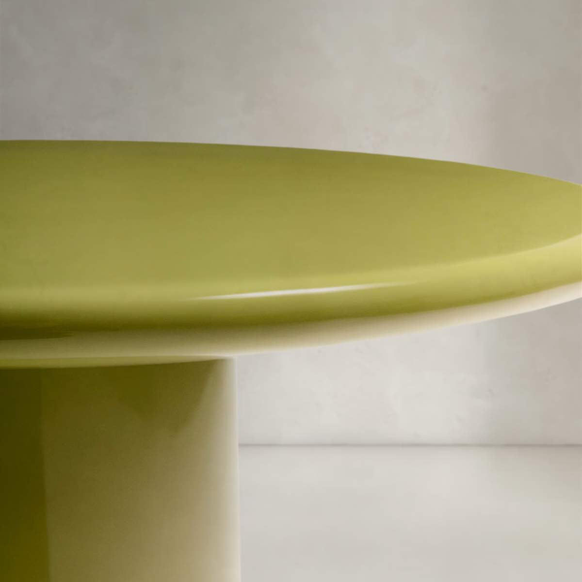 Kave Home Albanella coffee table in cement with glossy green finish Ø65cm