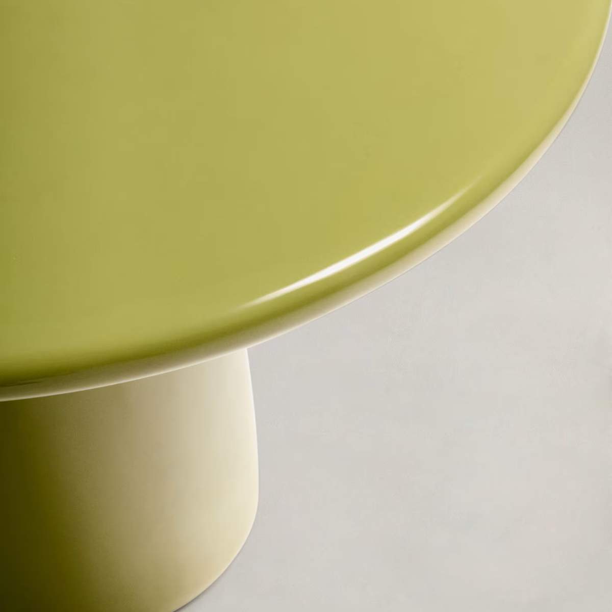 Kave Home Albanella coffee table in cement with glossy green finish Ø65cm