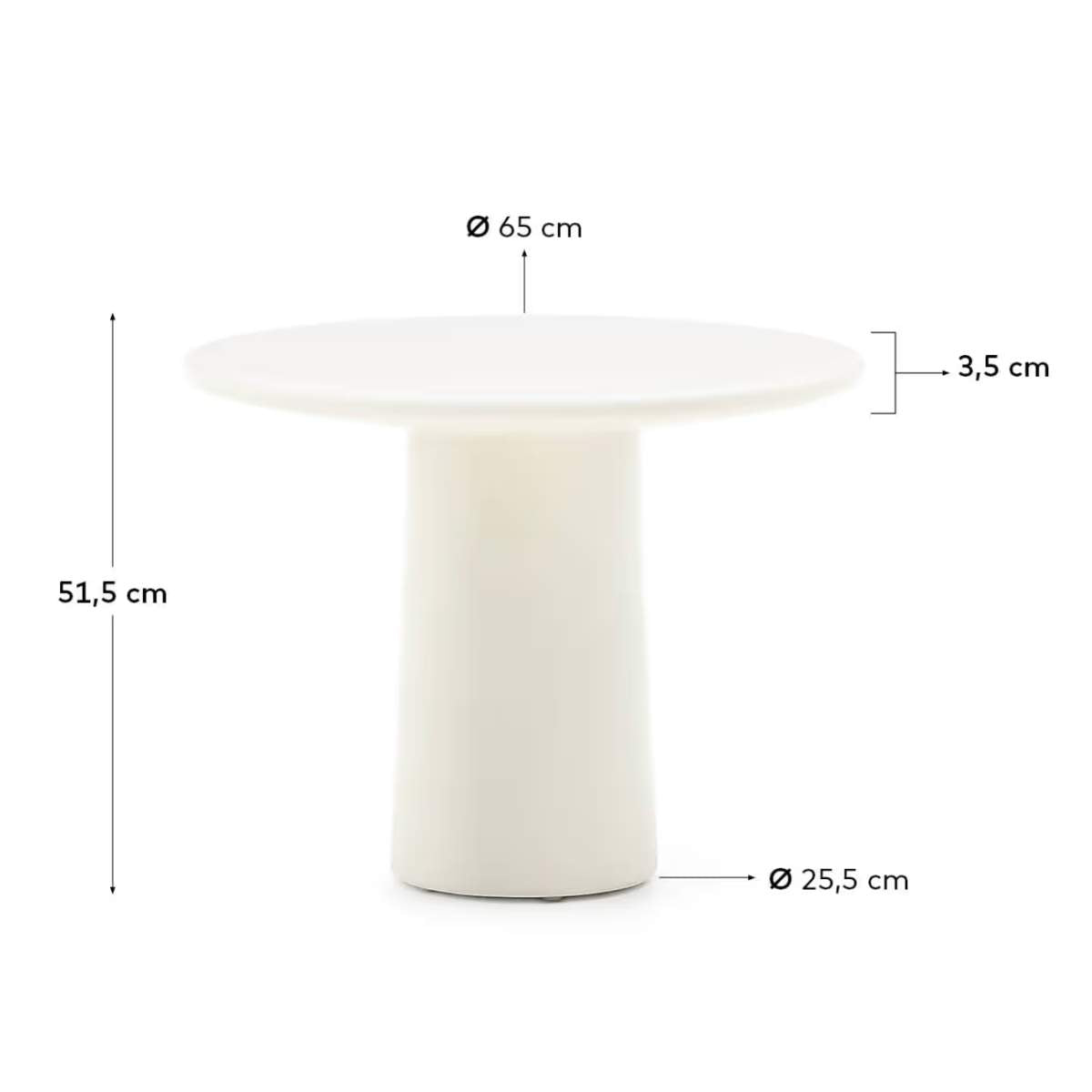 Kave Home Albanella coffee table in cement with glossy green finish Ø65cm