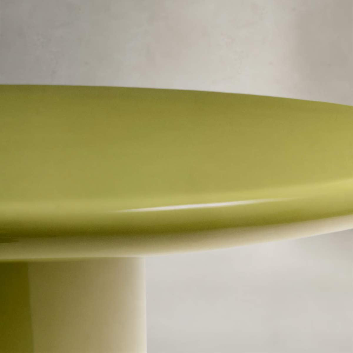 Kave Home Albanella coffee table in cement with glossy green finish Ø110cm