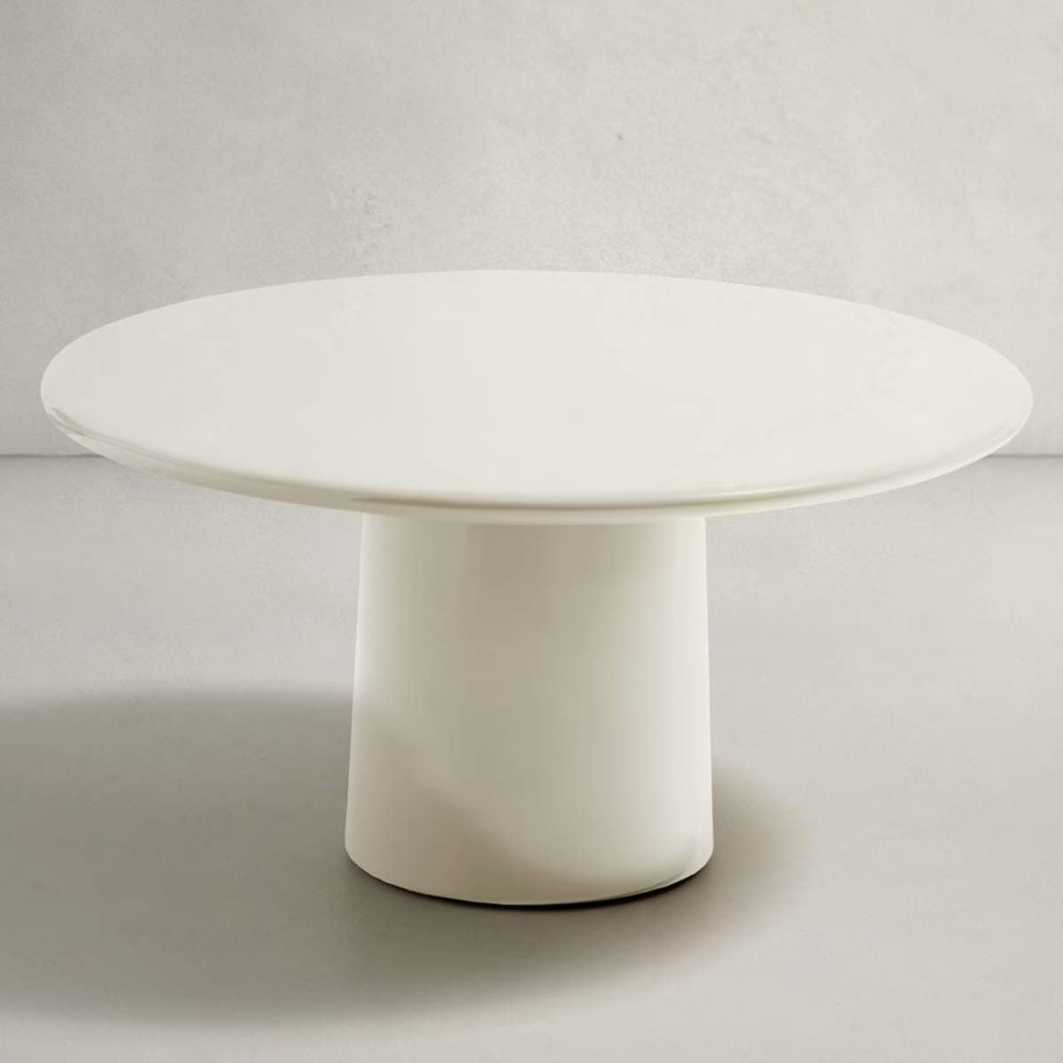 Kave Home Albanella coffee table in cement with glossy green finish Ø85cm