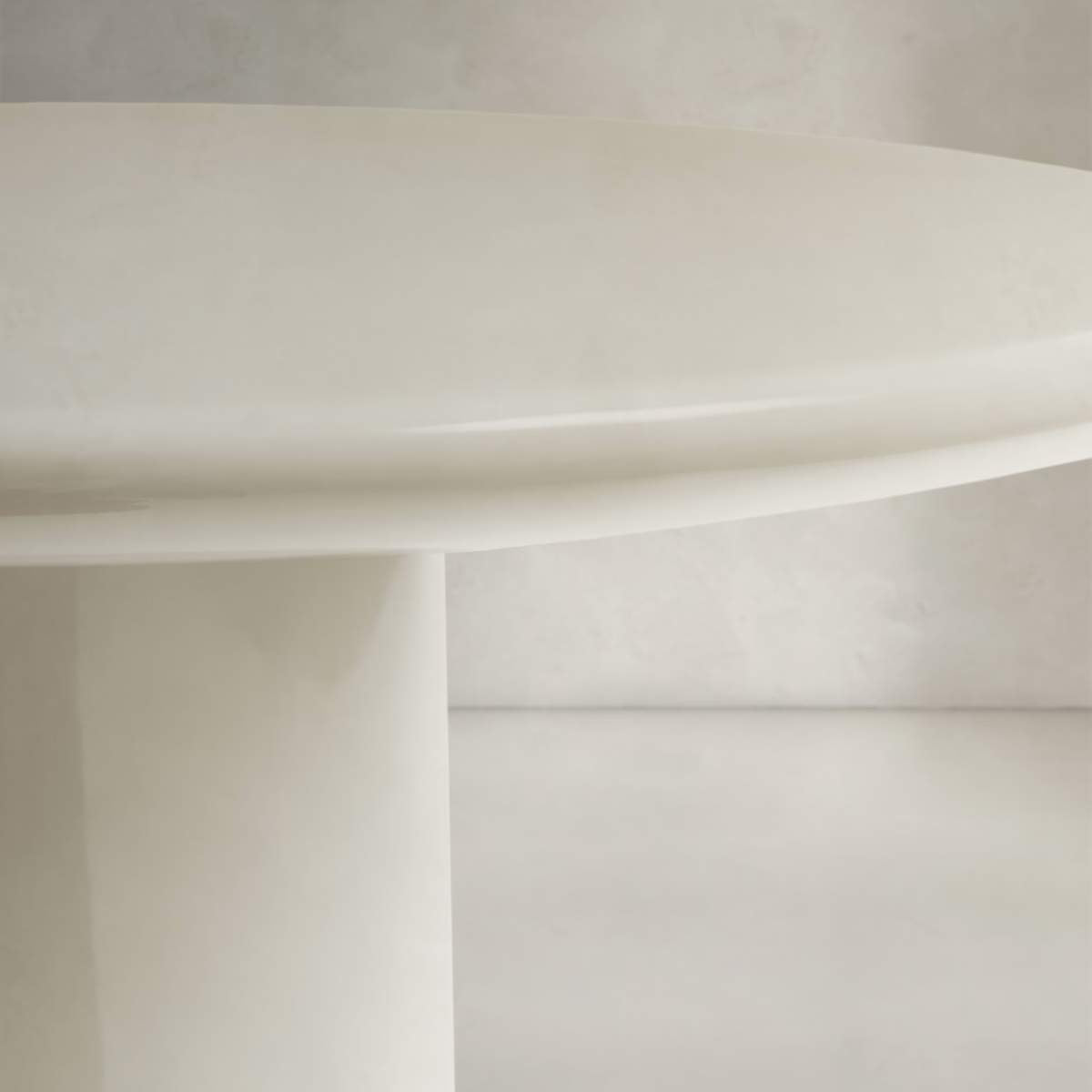 Kave Home Albanella coffee table in cement with glossy green finish Ø85cm